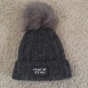 SOLD Dark Grey "It's Not Me It's You" Beanie